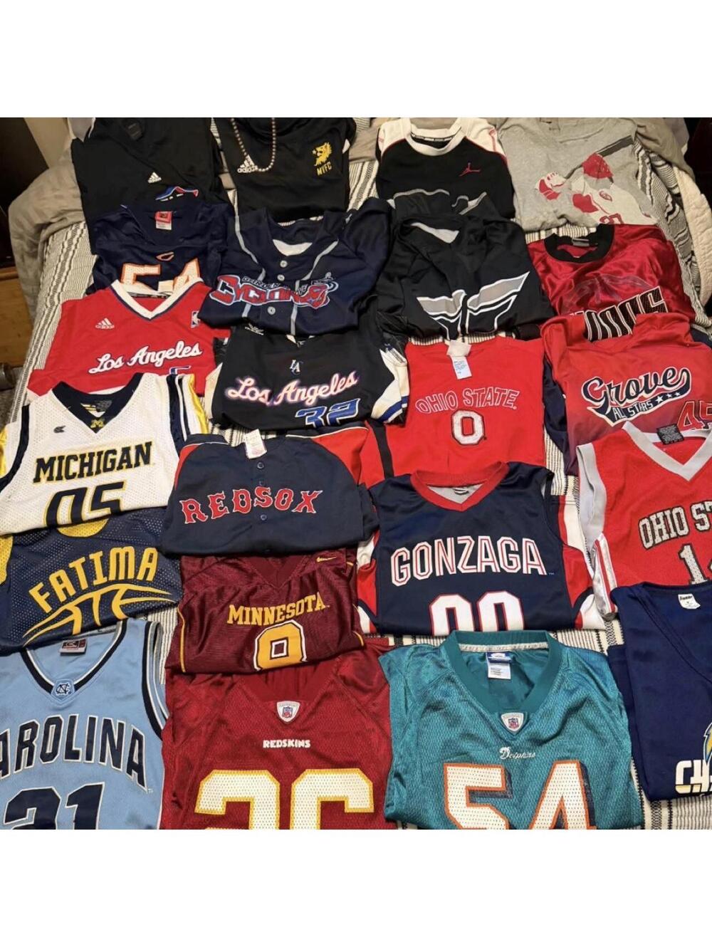 LOT 22 Sports Jerseys Football Basketball Baseball Kids — Multiple Sizes